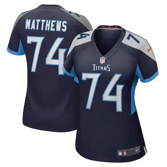 womens nike bruce matthews navy tennessee titans retired pl